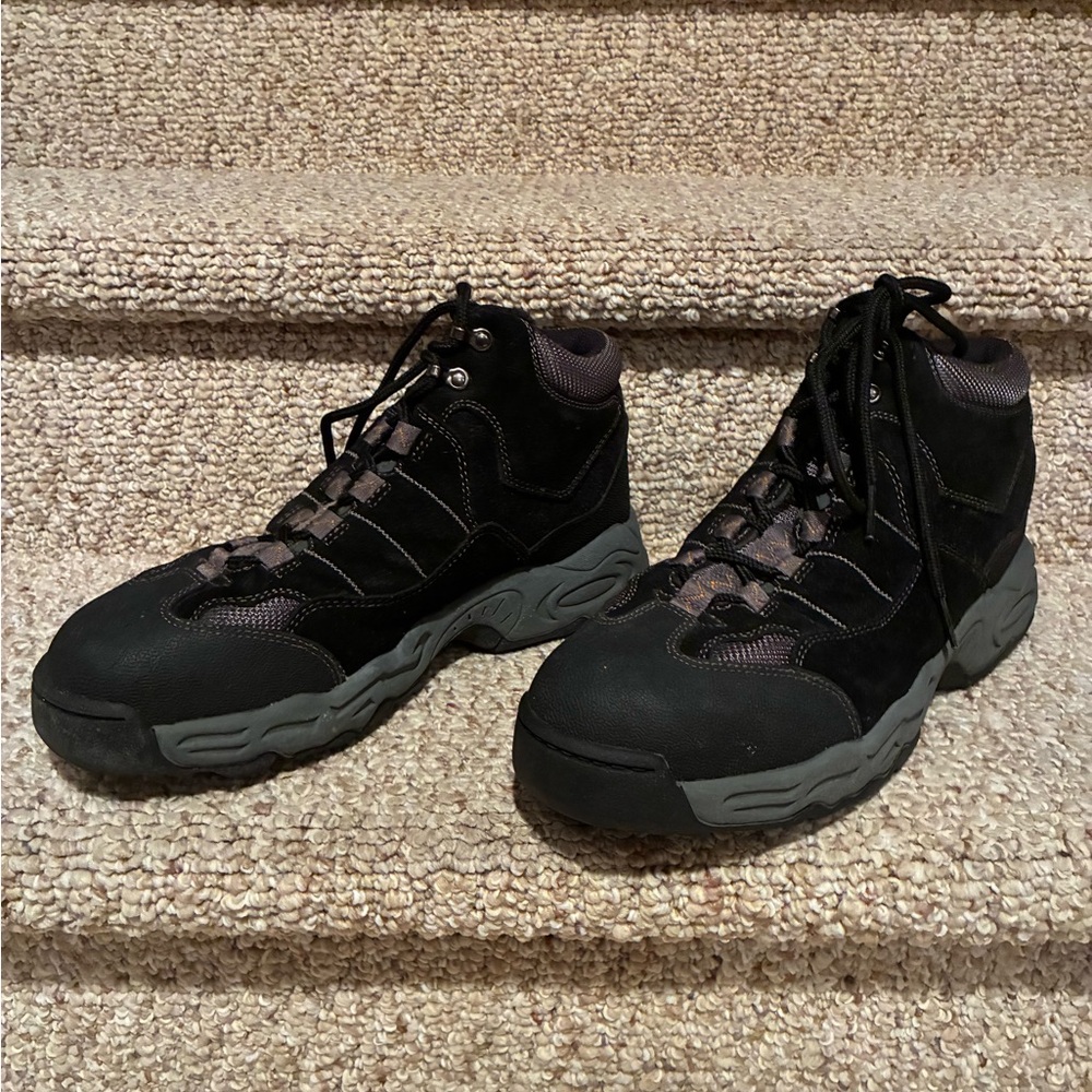 Men's Black and Gray Steel Tip Construction / Hiking Boots